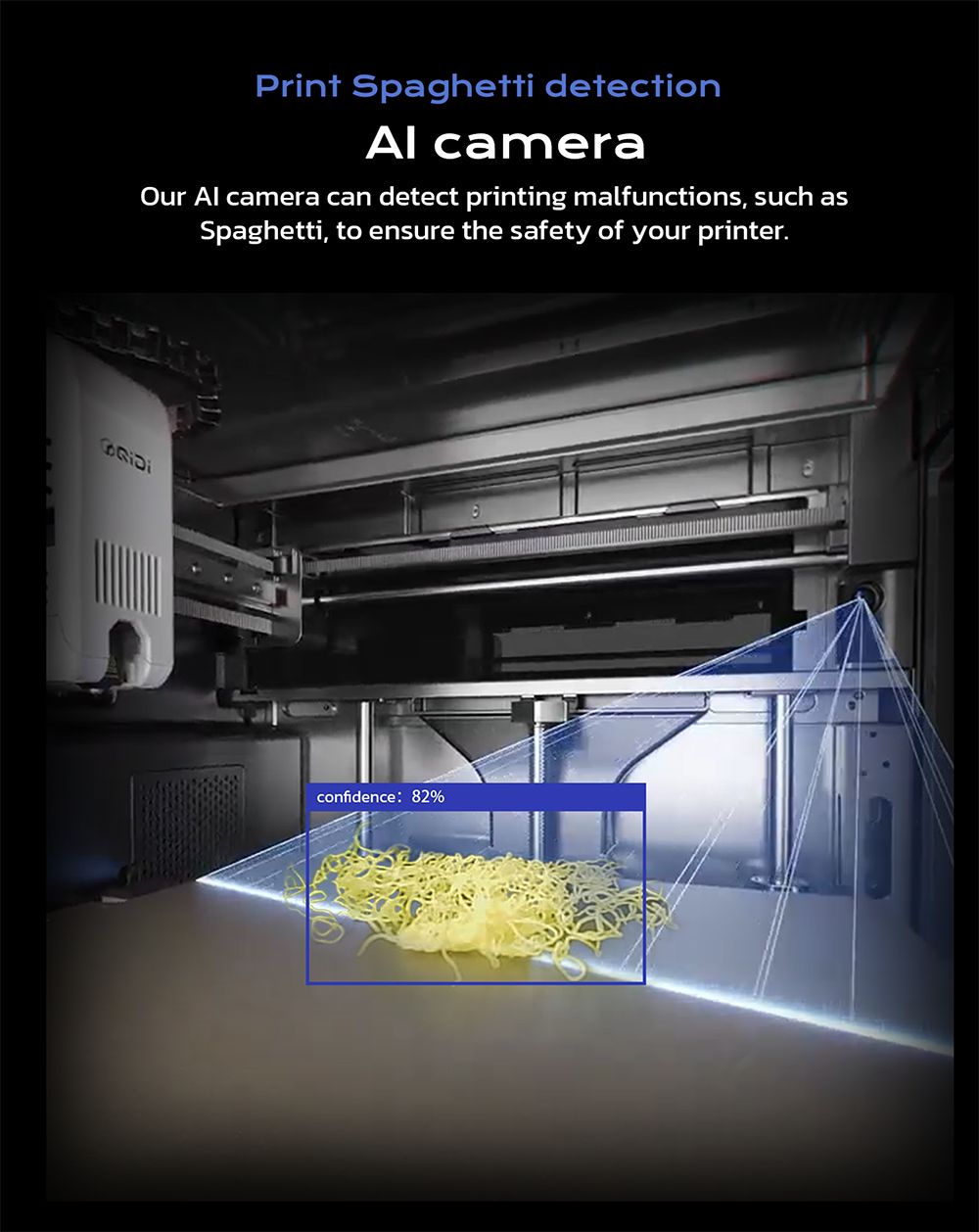 QIDI TECH Q2 3D-printer, høj hastighed 600 mm/s, varmehoved 370°C, lukket kammer 65°C, automatisk nivellering, AI-kamera, stor byggevolumen 270×270×256 mm, kompatibel med PLA/ABS/PETG/TPU og avancerede materialer