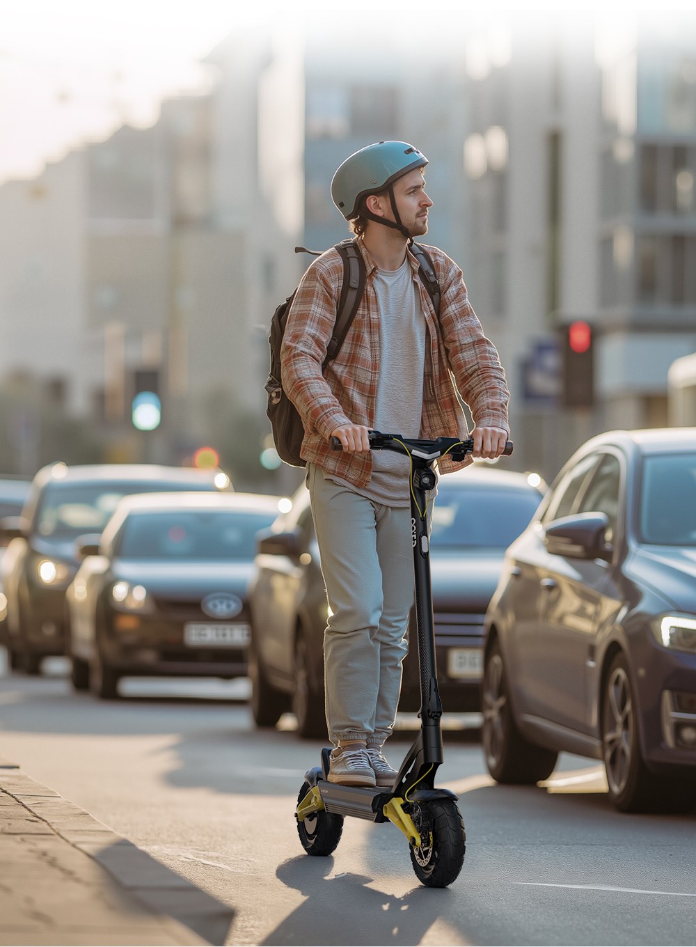 Składana hulajnoga elektryczna OOTD S10, 10-calowe opony, silnik 1400 W, maksymalna prędkość 25 km/h, akumulator 48 V 20 Ah, zasięg od 60 do 70 km, maksymalne obciążenie 120 kg, hamulec tarczowy, amortyzacja, IPX4, APP - żółty