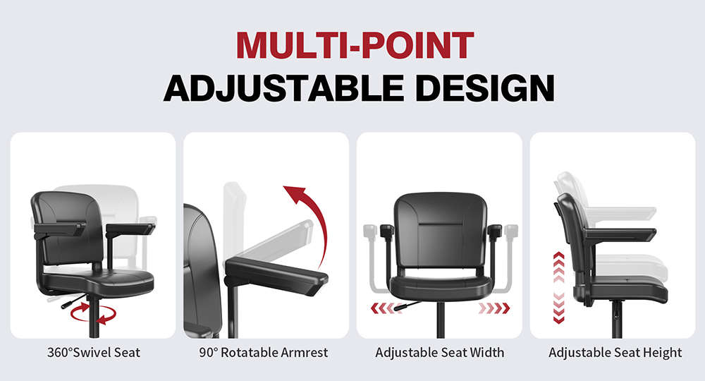 Unificare Mate Four-Wheel Scooter for Seniors, 250W Motor, 24V 20Ah Battery, 8 Inch Front & 9 Inch Rear Tires, Max Speed ​​7.8km/h, Range 35km, Magnetic Brake, Max Load 190kg - Red