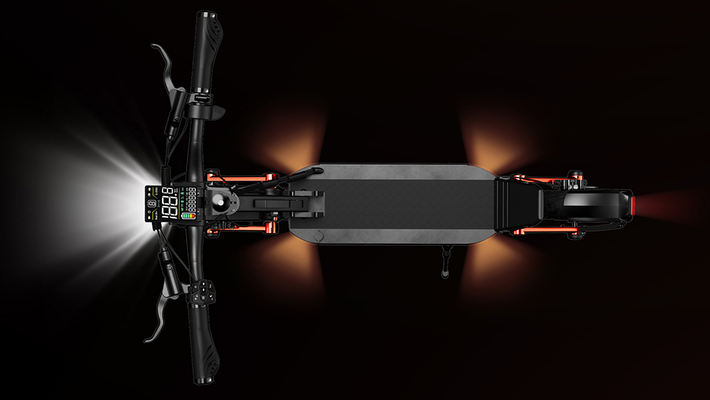 Joyor S10-S-Z elektrisk skoter, 10 tum terrängdäck, 60V 18Ah batteri, 1000W*2 Dubbelmotor, 70-85KM Räckvidd, 120KG belastning, Dubbla hydrauliska skivbromsar, Stötdämpare, Blinkers-Svart -Svart