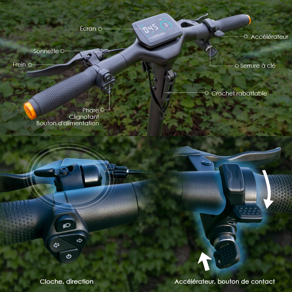 Πτυσσόμενο ηλεκτρικό σκούτερ Kukirin A1, κινητήρας 800W, μπαταρία 48V 13Ah, Ελαστικό κενού 10 ιντσών, μέγιστη ταχύτητα 45km/h, αυτονομία 45km, μπροστινά και πίσω δισκόφρενα, εμπρός και πίσω αμορτισέρ