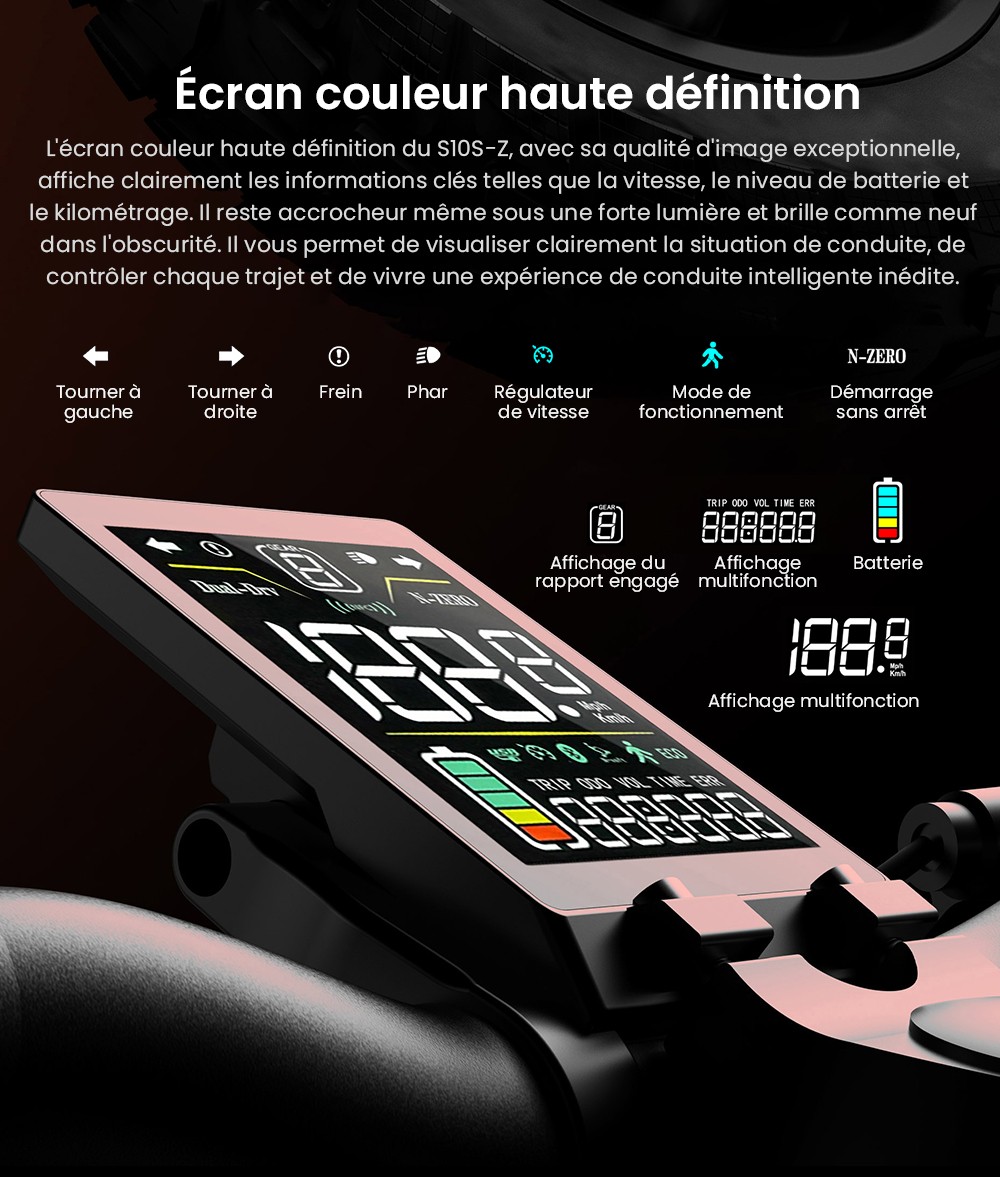 Joyor S10-S-Z elektrisk skoter, 10 tum terrängdäck, 60V 18Ah batteri, 1000W*2 Dubbelmotor, 70-85KM Räckvidd, 120KG belastning, Dubbla hydrauliska skivbromsar, Stötdämpare, Blinkers-Svart -Svart