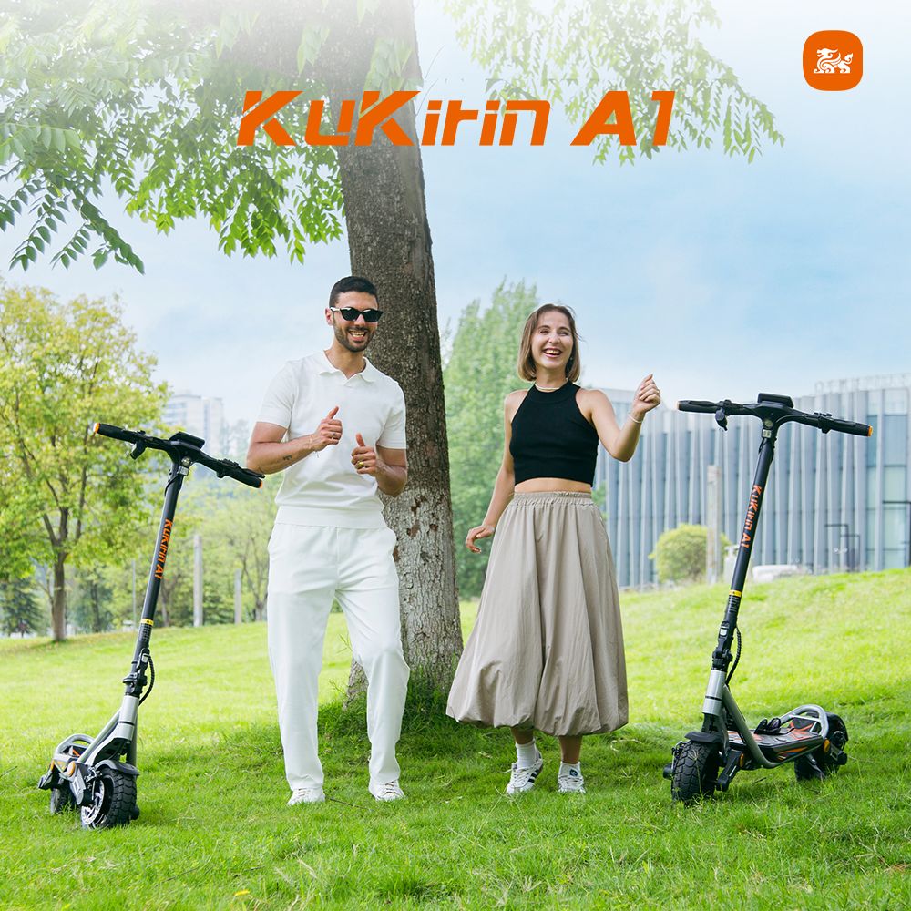 Πτυσσόμενο ηλεκτρικό σκούτερ Kukirin A1, κινητήρας 800W, μπαταρία 48V 13Ah, Ελαστικό κενού 10 ιντσών, μέγιστη ταχύτητα 45km/h, αυτονομία 45km, μπροστινά και πίσω δισκόφρενα, εμπρός και πίσω αμορτισέρ