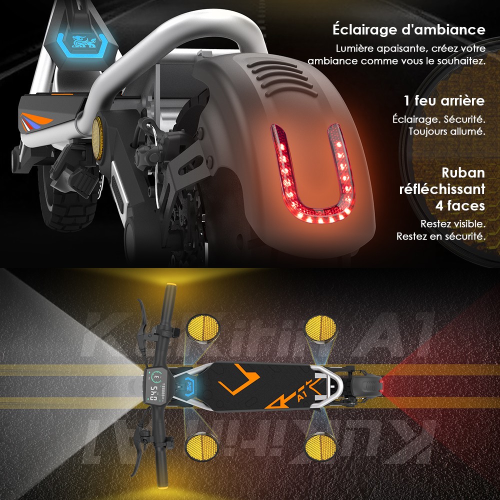 Πτυσσόμενο ηλεκτρικό σκούτερ Kukirin A1, κινητήρας 800W, μπαταρία 48V 13Ah, Ελαστικό κενού 10 ιντσών, μέγιστη ταχύτητα 45km/h, αυτονομία 45km, μπροστινά και πίσω δισκόφρενα, εμπρός και πίσω αμορτισέρ