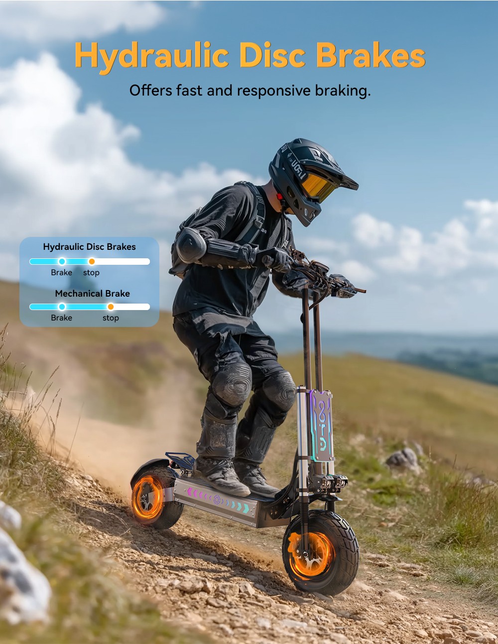 Patinete eléctrico OOTD T90, motor de 2100 W x 2, batería de 60 V 31,2 Ah, neumáticos de 13 pulgadas, velocidad máxima de 85 km/h, alcance de 100 km, frenos de disco hidráulicos, suspensión hidráulica doble delantera y suspensión trasera de doble resorte