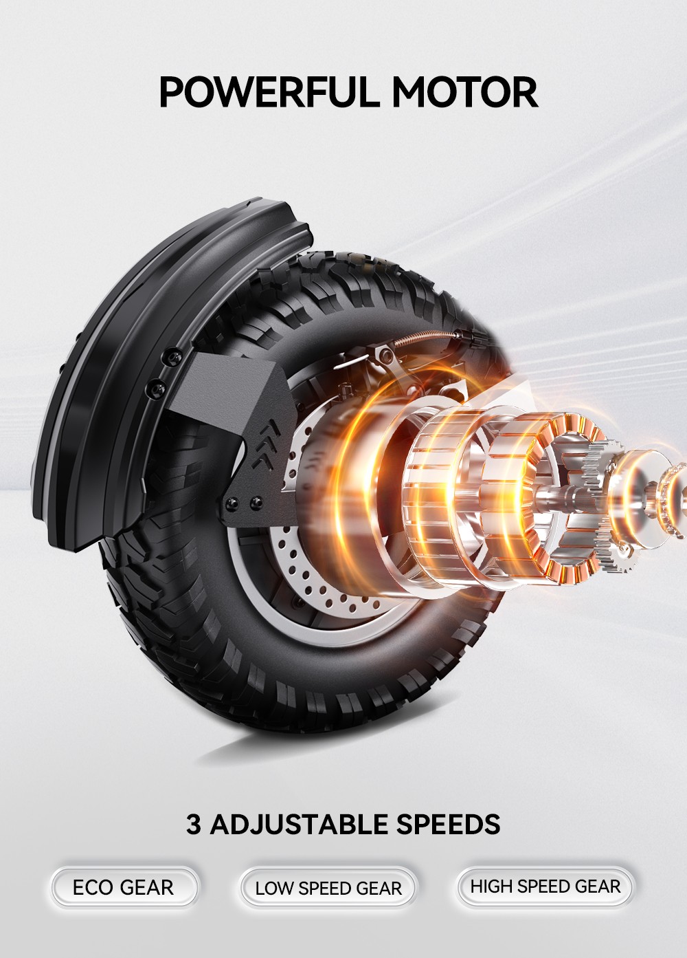 OOTD Scooter eléctrico T10, motor de 500 W, batería de 48 V 13,5 Ah, neumáticos de 11 pulgadas, velocidad máxima de 50 km/h, alcance de 45 km, frenos de disco delanteros y traseros, amortiguadores de resorte delanteros y traseros