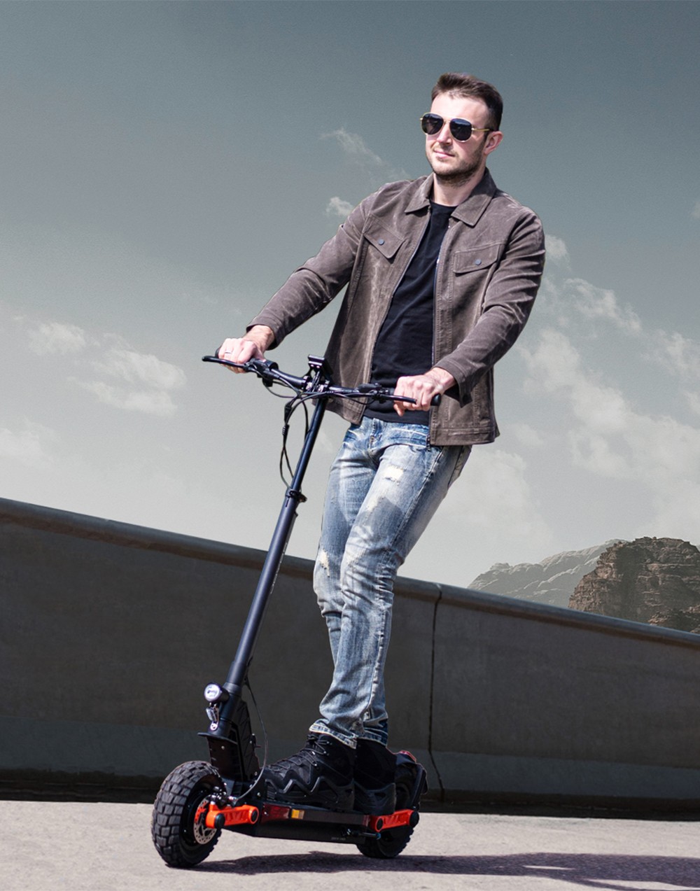 Joyor S10-S-Z elektrisk skoter, 10 tum terrängdäck, 60V 18Ah batteri, 1000W*2 Dubbelmotor, 70-85KM Räckvidd, 120KG belastning, Dubbla hydrauliska skivbromsar, Stötdämpare, Blinkers-Svart -Svart