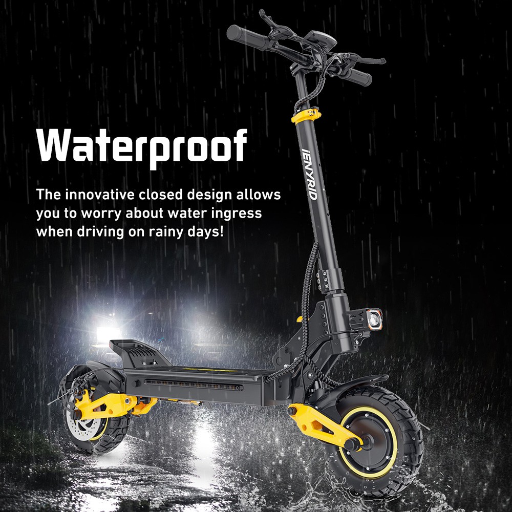 Skuter elektryczny iENYRID ES1, silnik 250 W x 2, akumulator 48 V 20,8 Ah, 10-calowe opony terenowe, prędkość maksymalna 25 km/h, zasięg 60 km, podwójne hamulce tarczowe, przednie i tylne hydrauliczne zawieszenie sprężynowe, tempomat