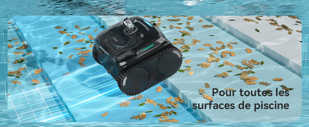 Aspirateur robot de piscine sans fil WYBOT C7 Vision, détection de débris avec caméra AI, nettoyage principal 1 en 8, filtration à deux couches, moteurs sans balais pour une aspiration puissante, pour piscines jusqu'à 8059 pieds carrés, noir vert