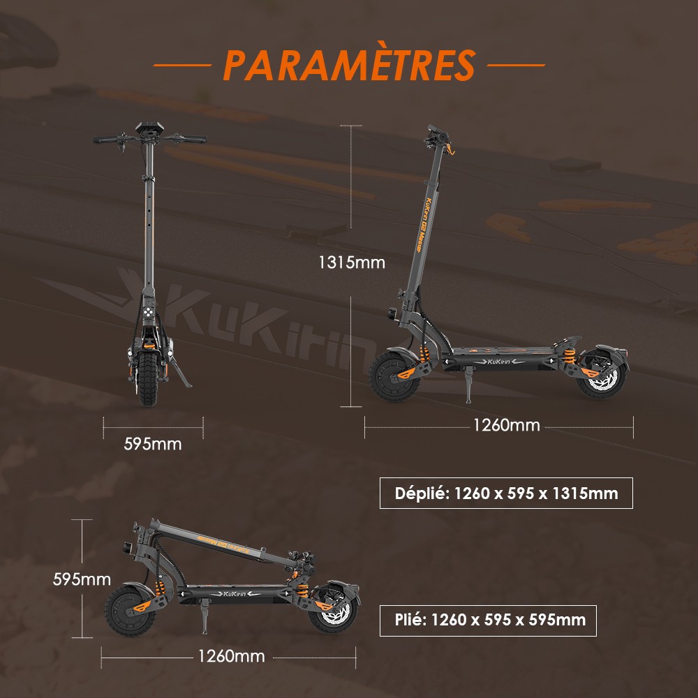 (2025 version) KuKirin G2 Master Electric Scooter, All-Terrain Pneumatiska däck 10