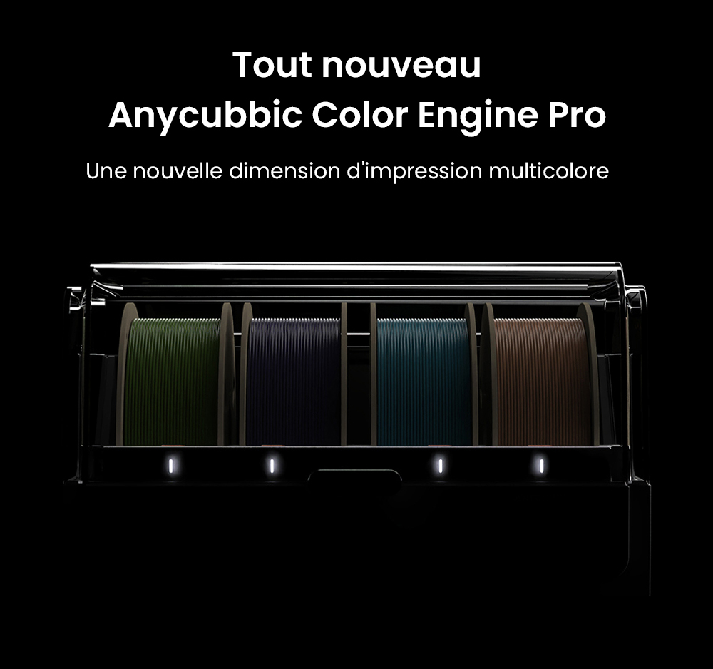 3D nyomtató Anycubic Kobra 3 kombináció, Ace Pro, maximális sebessége 600 mm/s, dupla PTC fűtési rendszer, intelligens többszínű nyomtatás, automatikus frissítés, fúvóka eltömődési detektálása, kibővíthető méret 250 x 250 x 260 mm