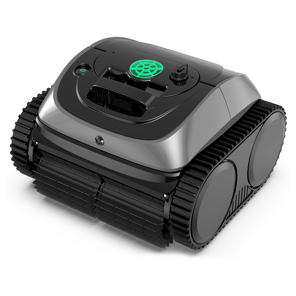 WYBOT C1 Robot nettoyeur sans fil, autonomie de 150 min, escalade murale, planification d'itinéraire intelligente, contrôle par application, pour piscines jusqu'à 1 55 m², Gris-vert