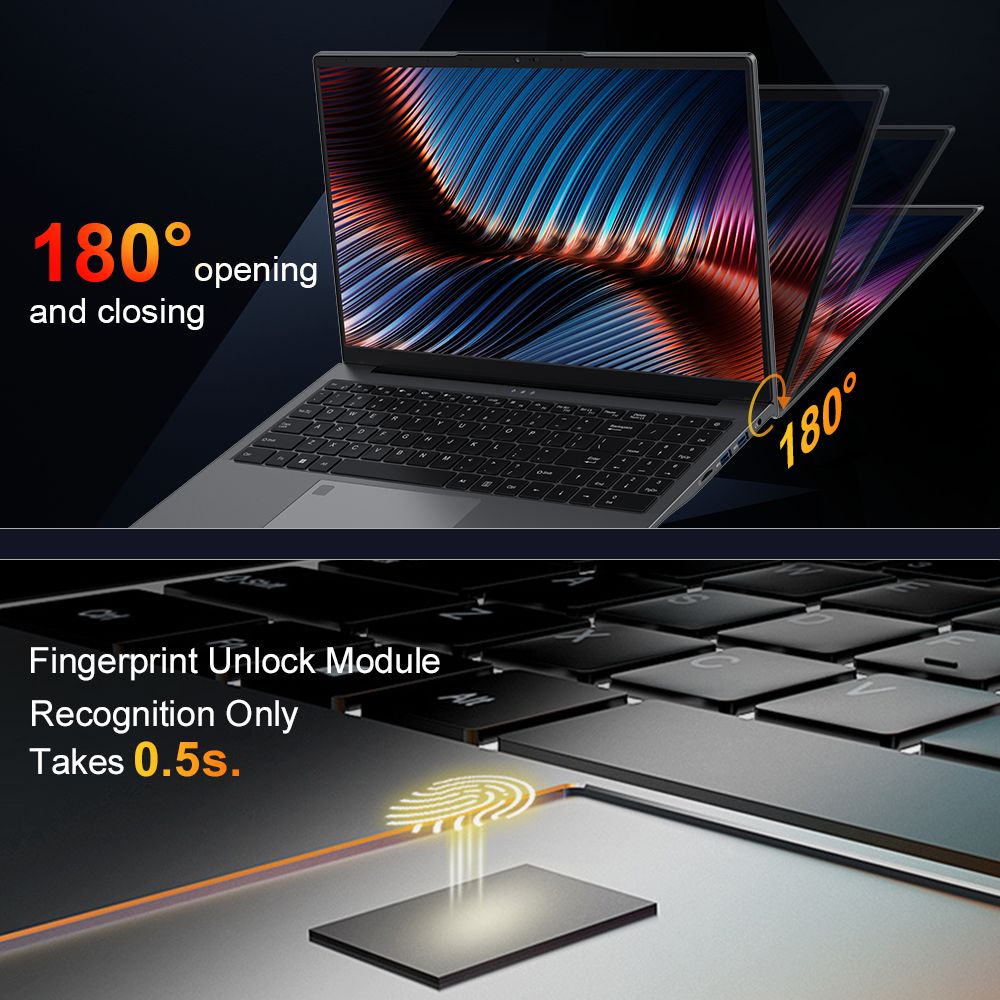Laptop Ninkear A15 Plus 15,6 cala, AMD Ryzen 7 5825U 8-rdzeniowy 4,5 GHz, wyświetlacz IPS 1920x1080, 32 GB RAM, 1 TB SSD, odblokowanie za pomocą linii papilarnych, Full Type-C*1, USB3.0*3, HDMI*1, czytnik kart Micro SD*1, gniazdo słuchawkowe*1
