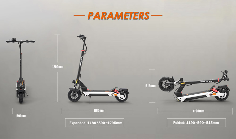 Hulajnoga elektryczna KuKirin M4 Max, silnik 800 W, akumulator 48 V 18,2 Ah, opony 10 cali, prędkość maksymalna 45 km/h, zasięg 64 km, hamulce tarczowe przód i tył, amortyzacja sprężynowa