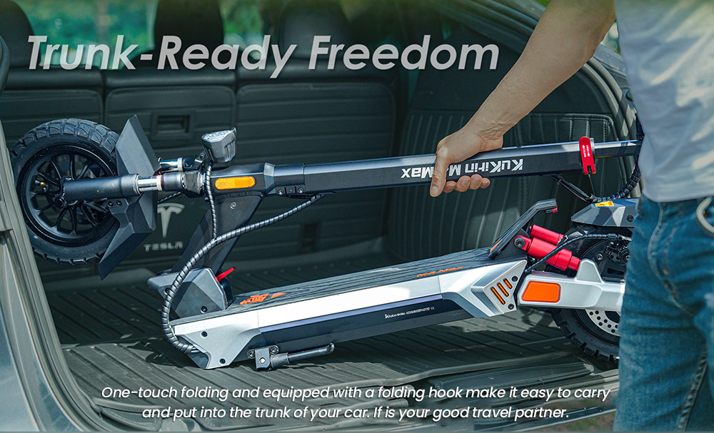 Hulajnoga elektryczna KuKirin M4 Max, silnik 800 W, akumulator 48 V 18,2 Ah, opony 10 cali, prędkość maksymalna 45 km/h, zasięg 64 km, hamulce tarczowe przód i tył, amortyzacja sprężynowa