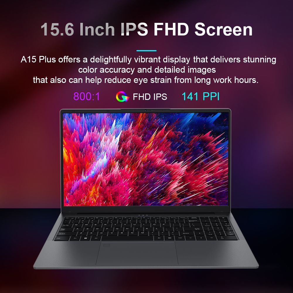 Laptop Ninkear A15 Plus 15,6 cala, AMD Ryzen 7 5825U 8-rdzeniowy 4,5 GHz, wyświetlacz IPS 1920x1080, 32 GB RAM, 1 TB SSD, odblokowanie za pomocą linii papilarnych, Full Type-C*1, USB3.0*3, HDMI*1, czytnik kart Micro SD*1, gniazdo słuchawkowe*1