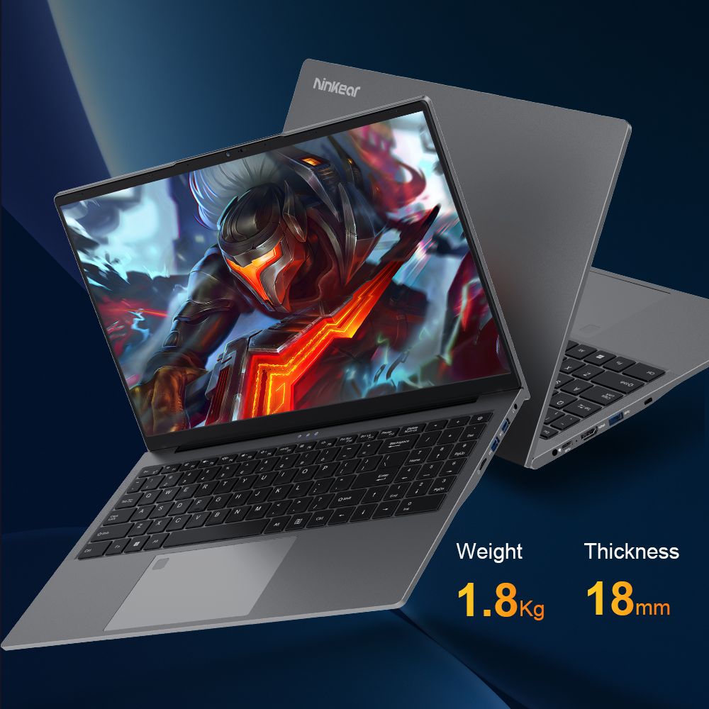 Laptop Ninkear A15 Plus 15,6 cala, AMD Ryzen 7 5825U 8-rdzeniowy 4,5 GHz, wyświetlacz IPS 1920x1080, 32 GB RAM, 1 TB SSD, odblokowanie za pomocą linii papilarnych, Full Type-C*1, USB3.0*3, HDMI*1, czytnik kart Micro SD*1, gniazdo słuchawkowe*1