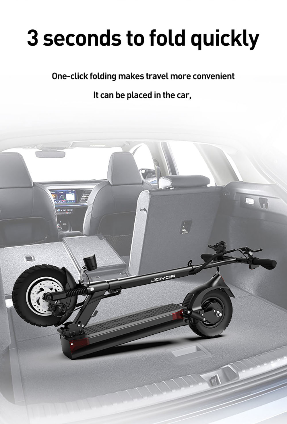 Hulajnoga elektryczna JOYOR Y6-S, akumulator 18 Ah, silnik 500 W, zasięg do 60 km, koła 10 cali, prędkość maksymalna 40 km/h