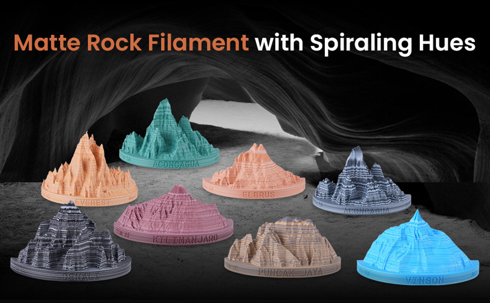 ERYONE höghastighetsvridet matt PLA-filament 1 kg - Zebrasten