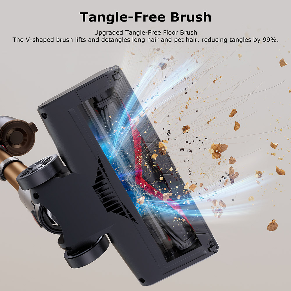 Proscenic P11 Aspirador Ultra Inalámbrico, Succión 40 kPa, Autonomía 40 Min, Cepillo Antienredos, Filtración de 4 Capas, Faros LED Verdes