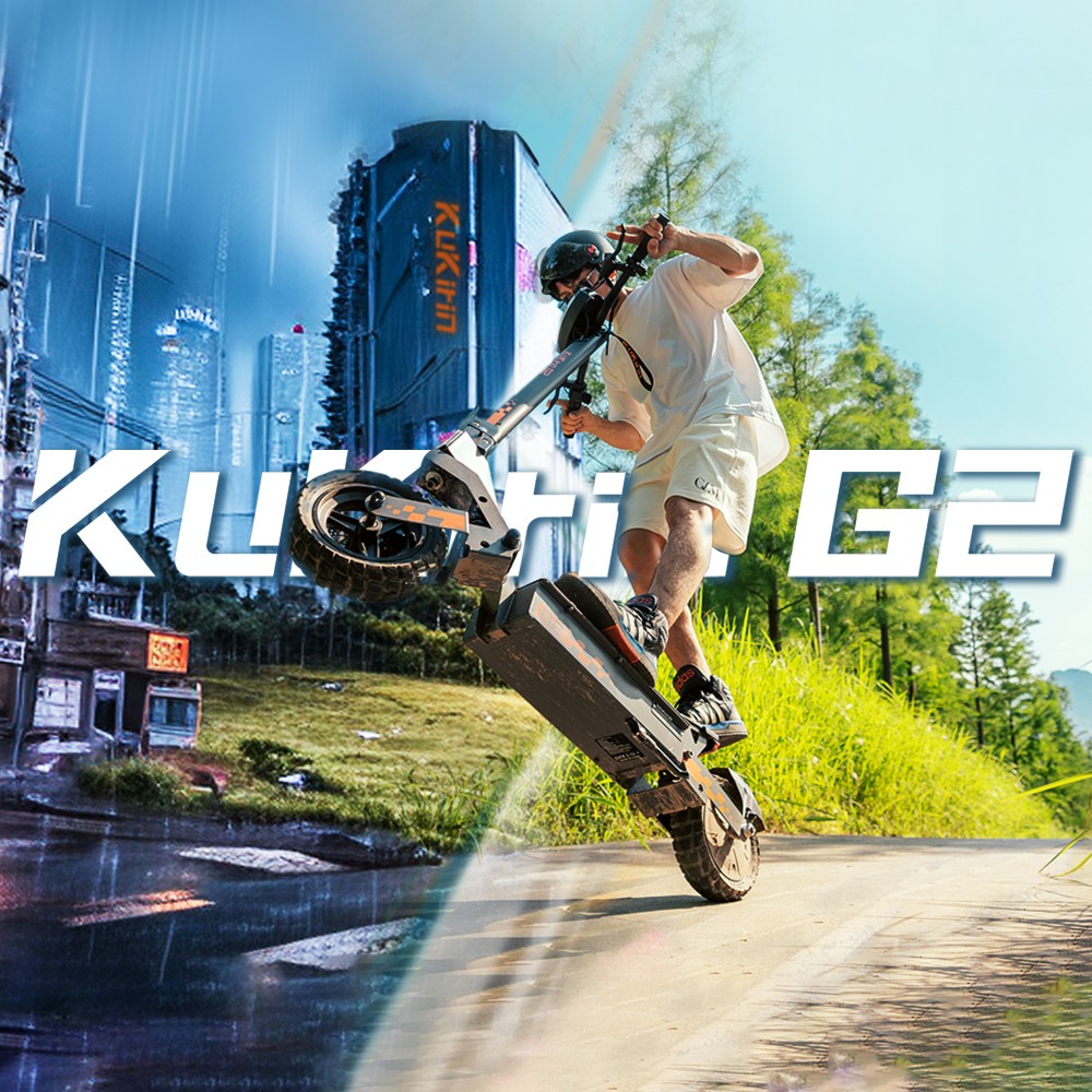 Kukirin G2 Ενημερωμένο 2025 Πτυσσόμενο ηλεκτρικό σκούτερ, κινητήρας 800 W, μπαταρία 48 V 15 Ah, ελαστικό 10 ιντσών, μέγιστη ταχύτητα 45 km/h, αυτονομία 55 km, οθόνη αφής, δισκόφρενο, σύστημα 7 φώτων - Μαύρο