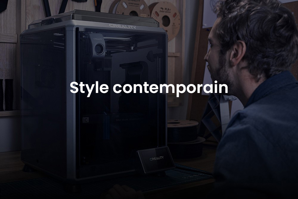 3D Creality K1C nyomtató, maximális sebesség 600 mm/s, AI kamera, gyors cserélési fúvóka, teljes egészében fémben, szénszálas nyomatok, légszűrő és csendes módban