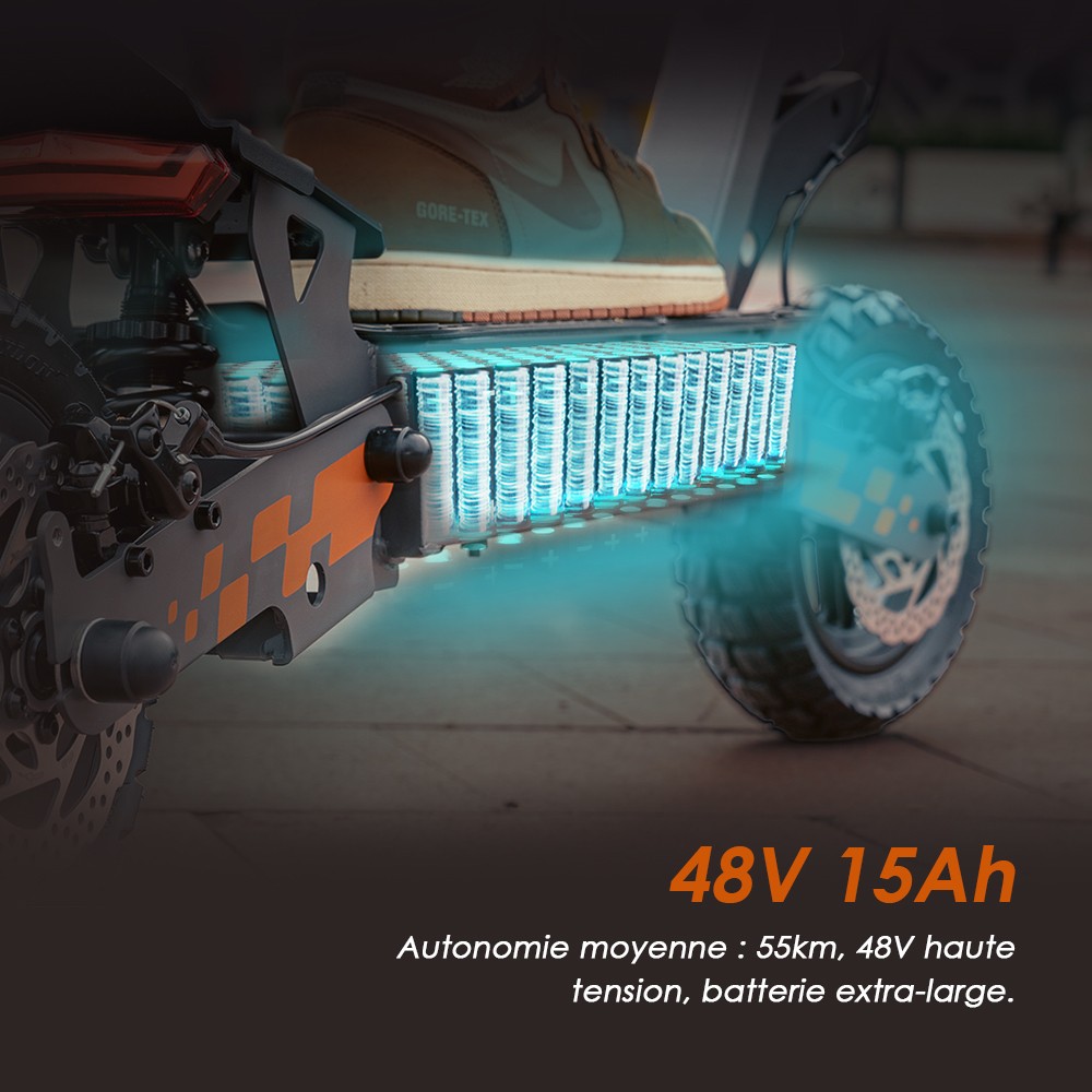 Kukirin G2 Ενημερωμένο 2025 Πτυσσόμενο ηλεκτρικό σκούτερ, κινητήρας 800 W, μπαταρία 48 V 15 Ah, ελαστικό 10 ιντσών, μέγιστη ταχύτητα 45 km/h, αυτονομία 55 km, οθόνη αφής, δισκόφρενο, σύστημα 7 φώτων - Μαύρο