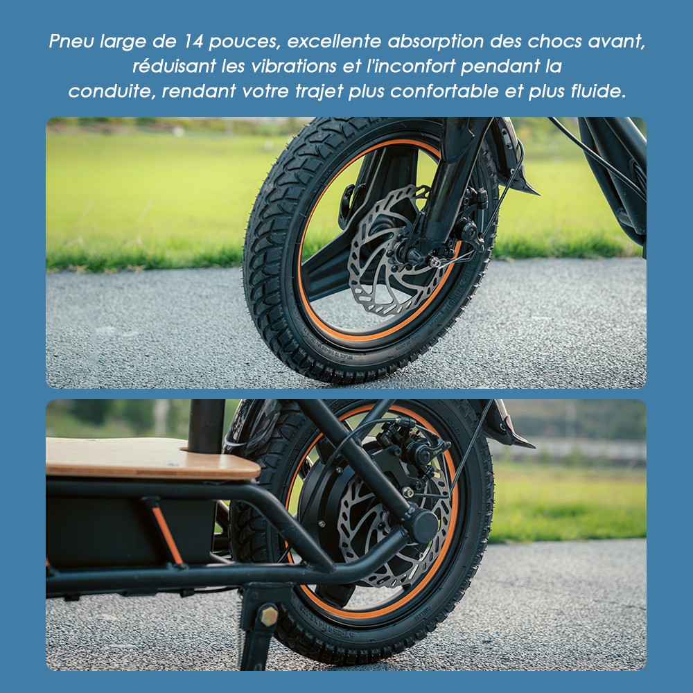 (Uppgraderad version) KuKirin C1 Pro elektrisk skoter, 500W motor, 48V 26Ah batteri, 14 tums luftdäck, maxhastighet 45km, räckvidd 100km, hopfällbar med ett klick, baksäte och främre förvaringskorg, backspegel