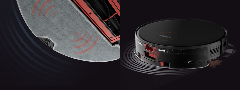 Ultenic D6S robotdammsugare, gyroskopisk navigering, 3 i 1 kvastdammsugare, 3000 sug, 4 rengöringslägen, 2600 mAh batteri, 120 min körtid