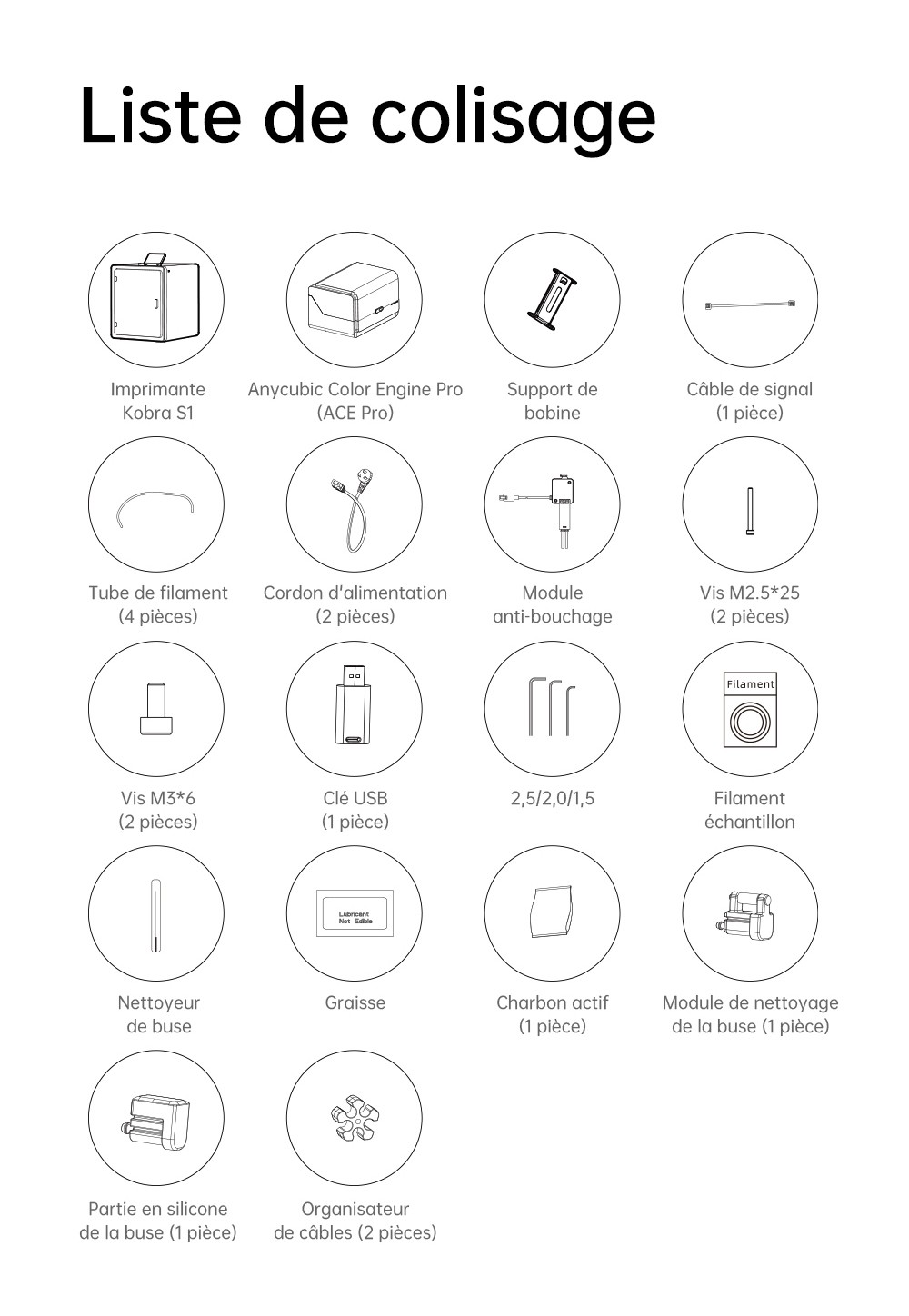 Stampante 3D ANYCUBIC KOBRA S1 COMBO, stampa a 8 colori vivaci, velocità super veloce 600 mm/s, livellamento automatico, testina di stampa 320°C, ultra silenziosa 44 dB, struttura CoreXY, 250 x 250 x 250 mm