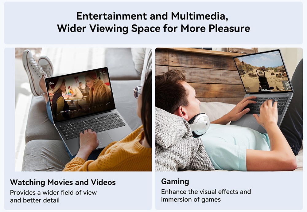 Blackview Acebook 12 Bärbar dator, 16 tum 1920*1200 IPS-skärm, Intel Core i5-1030NG7 4-Core Max 3,5GHz, 16GB RAM 512GB SSD, WiFi 5 Bluetooth 4.2, 1*Full Type-C, 2*USB 3.2,*MI. Kort, 1*Ljuduttag, 57 Wh batteri