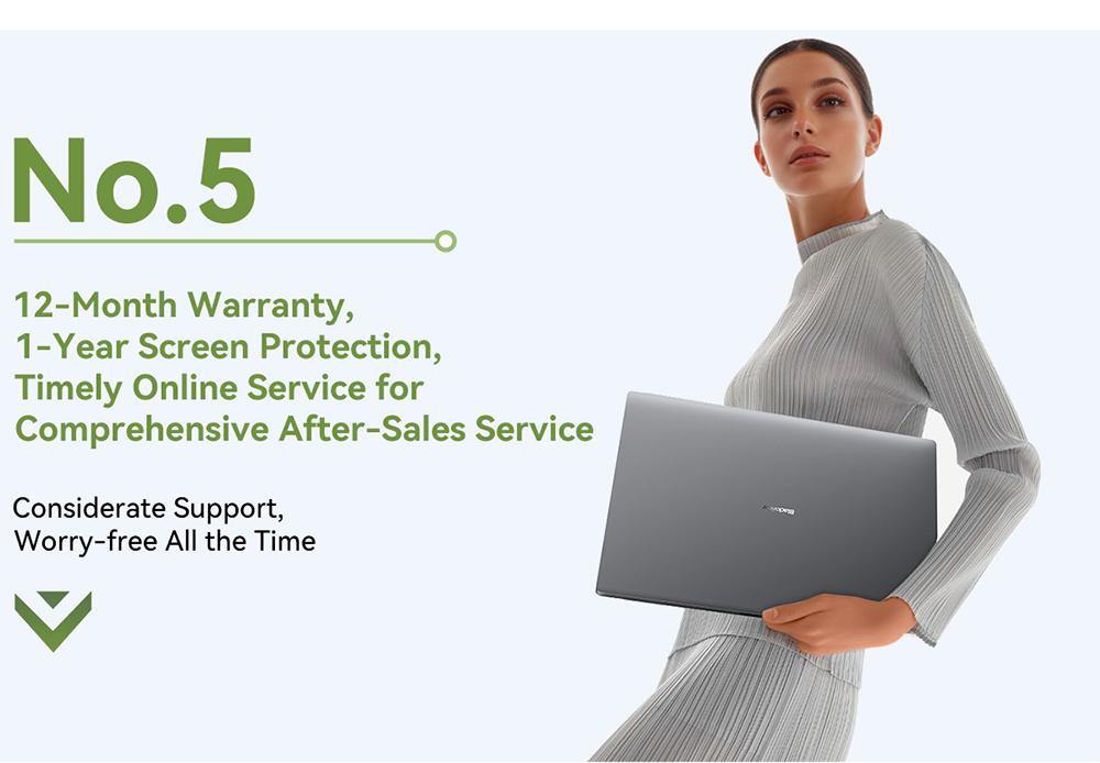 Blackview Acebook 12 Bärbar dator, 16 tum 1920*1200 IPS-skärm, Intel Core i5-1030NG7 4-Core Max 3,5GHz, 16GB RAM 512GB SSD, WiFi 5 Bluetooth 4.2, 1*Full Type-C, 2*USB 3.2,*MI. Kort, 1*Ljuduttag, 57 Wh batteri