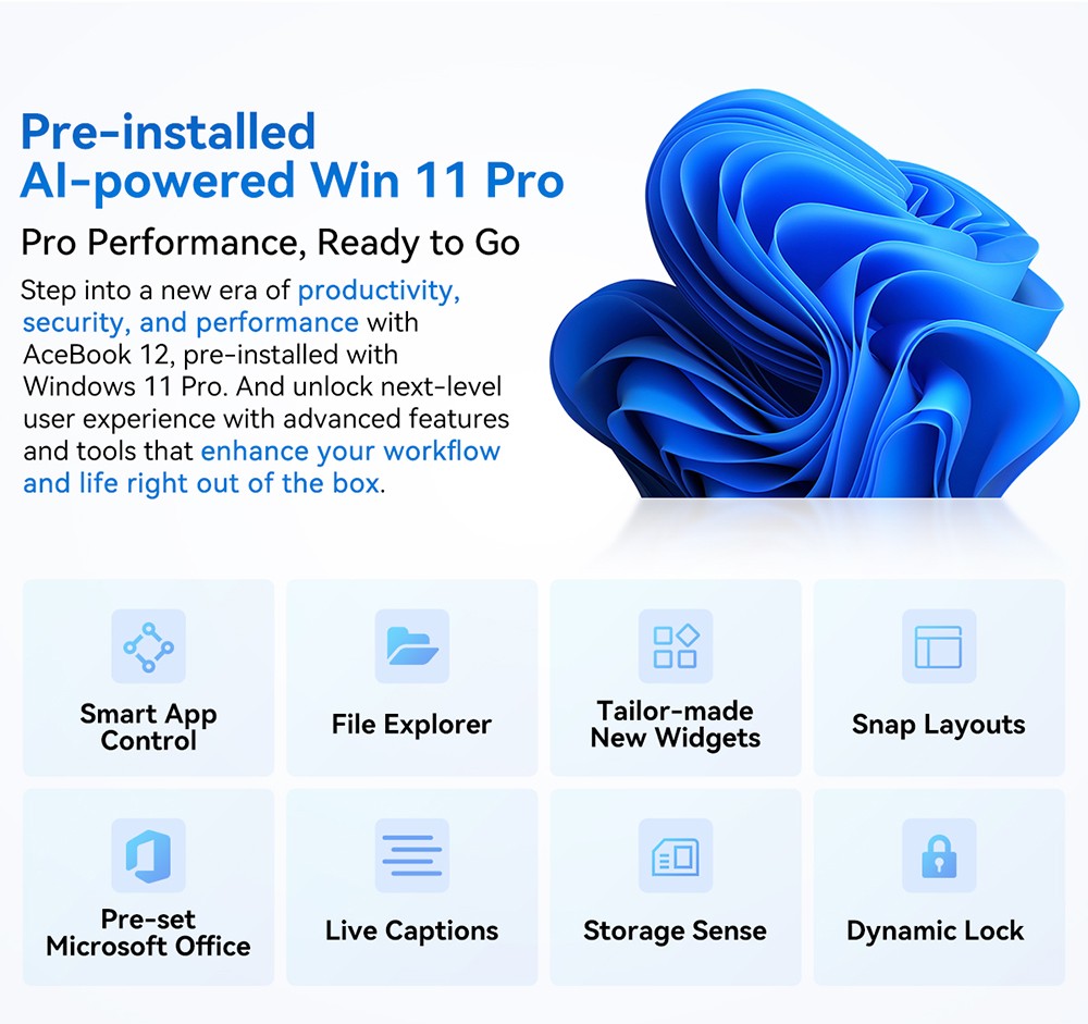 Blackview Acebook 12 Bärbar dator, 16 tum 1920*1200 IPS-skärm, Intel Core i5-1030NG7 4-Core Max 3,5GHz, 16GB RAM 512GB SSD, WiFi 5 Bluetooth 4.2, 1*Full Type-C, 2*USB 3.2,*MI. Kort, 1*Ljuduttag, 57 Wh batteri