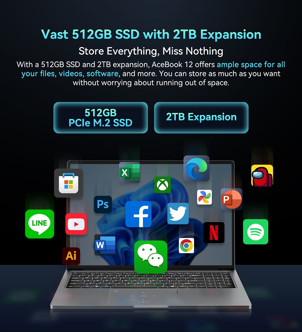 Blackview Acebook 12 Bärbar dator, 16 tum 1920*1200 IPS-skärm, Intel Core i5-1030NG7 4-Core Max 3,5GHz, 16GB RAM 512GB SSD, WiFi 5 Bluetooth 4.2, 1*Full Type-C, 2*USB 3.2,*MI. Kort, 1*Ljuduttag, 57 Wh batteri