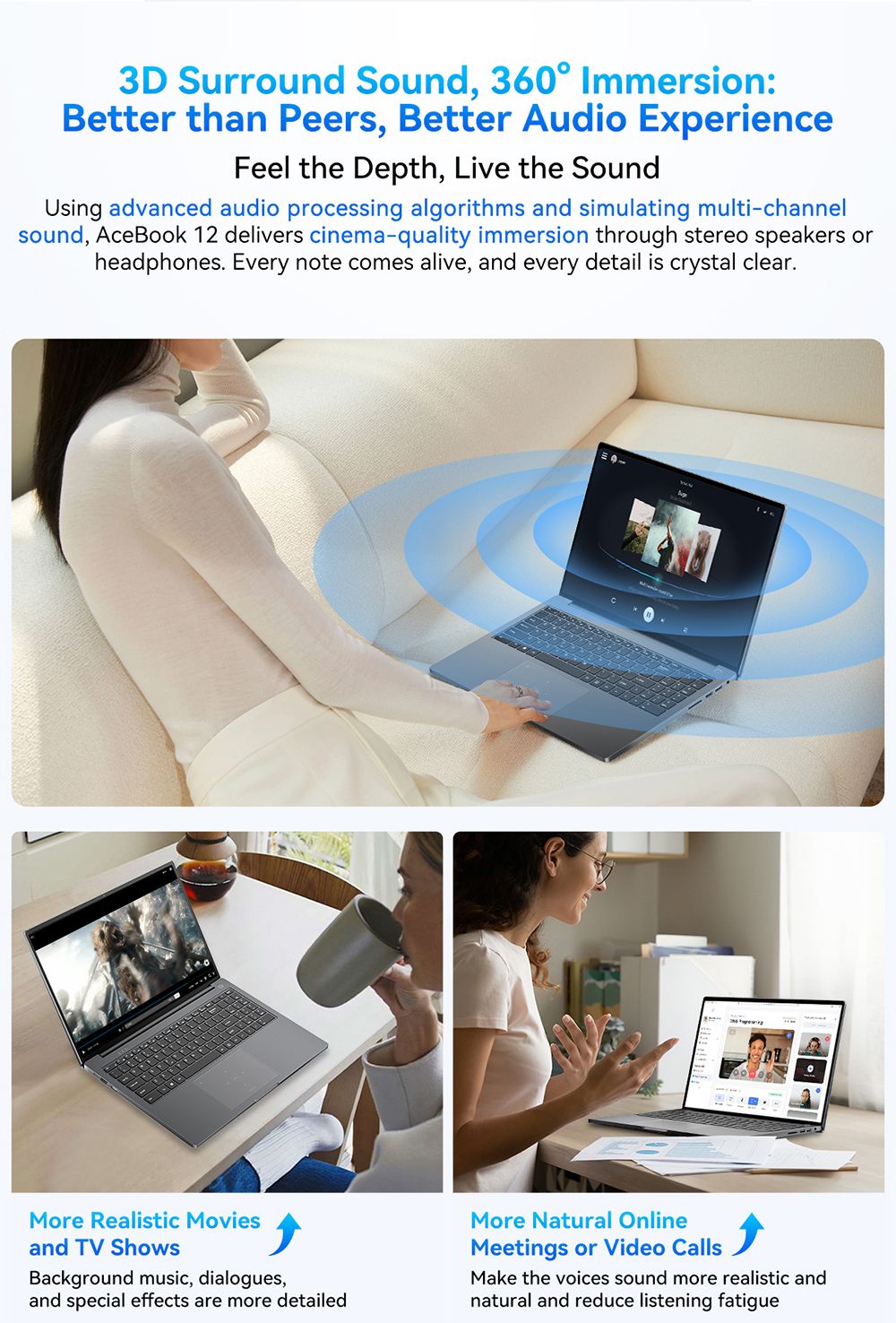 Blackview Acebook 12 Bärbar dator, 16 tum 1920*1200 IPS-skärm, Intel Core i5-1030NG7 4-Core Max 3,5GHz, 16GB RAM 512GB SSD, WiFi 5 Bluetooth 4.2, 1*Full Type-C, 2*USB 3.2,*MI. Kort, 1*Ljuduttag, 57 Wh batteri