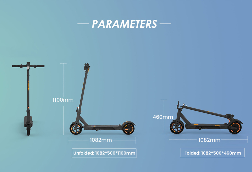 Scooter elettrico pieghevole KuKirin S1 Max, motore da 350 W, batteria da 36 V 10,4 Ah, pneumatici da 8 pollici, velocità massima 30 km/h, autonomia 39 km, freno elettronico anteriore, assorbimento degli urti a molla posteriore, display intelligente