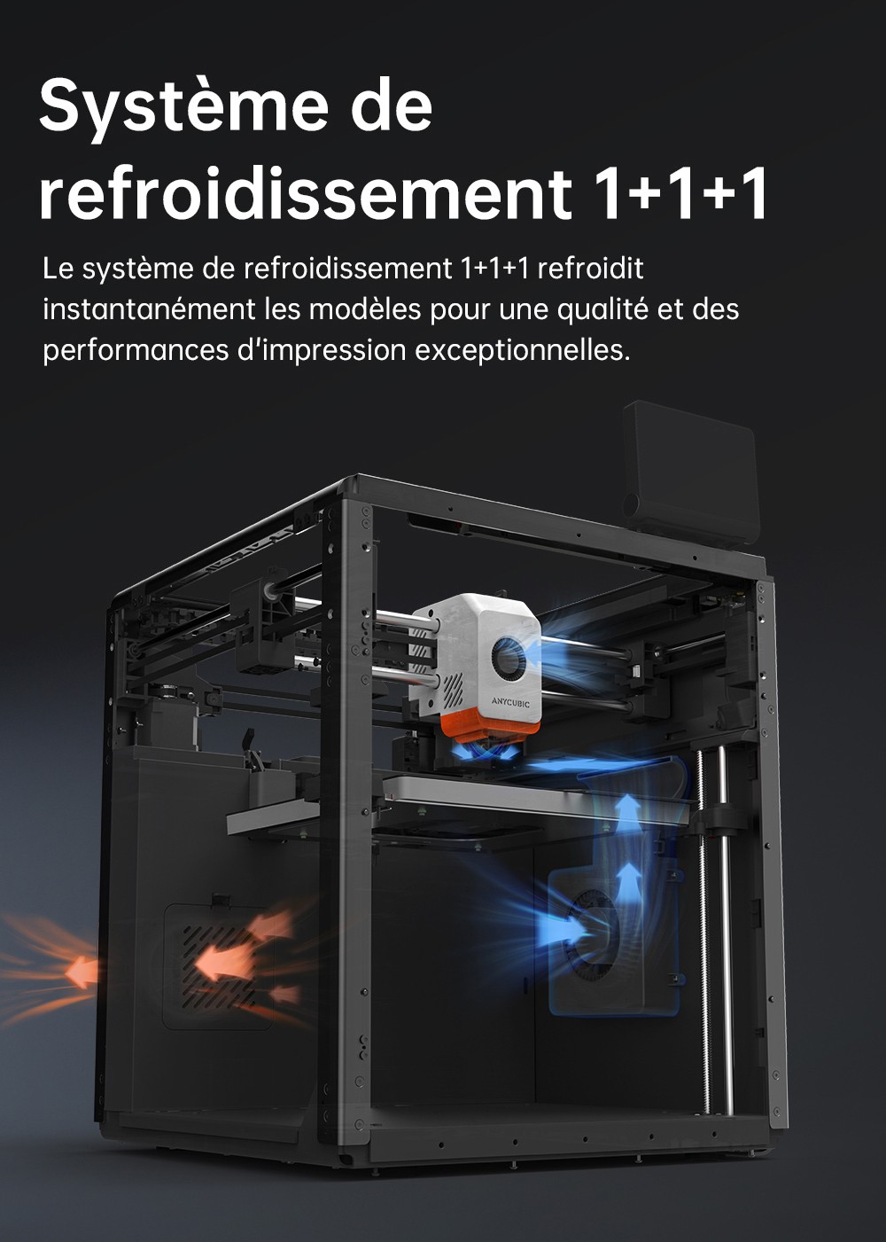 3D nyomtató Anycubic Kobra S1 kombináció, 8 élénk szín nyomtatása, ultragyors sebesség 600 mm/s, automatikus frissítés, 320 ° C nyomtatási fej, ultra-szituális 44 dB, CoreXy Construction, 250 x 250 x 250 mm
