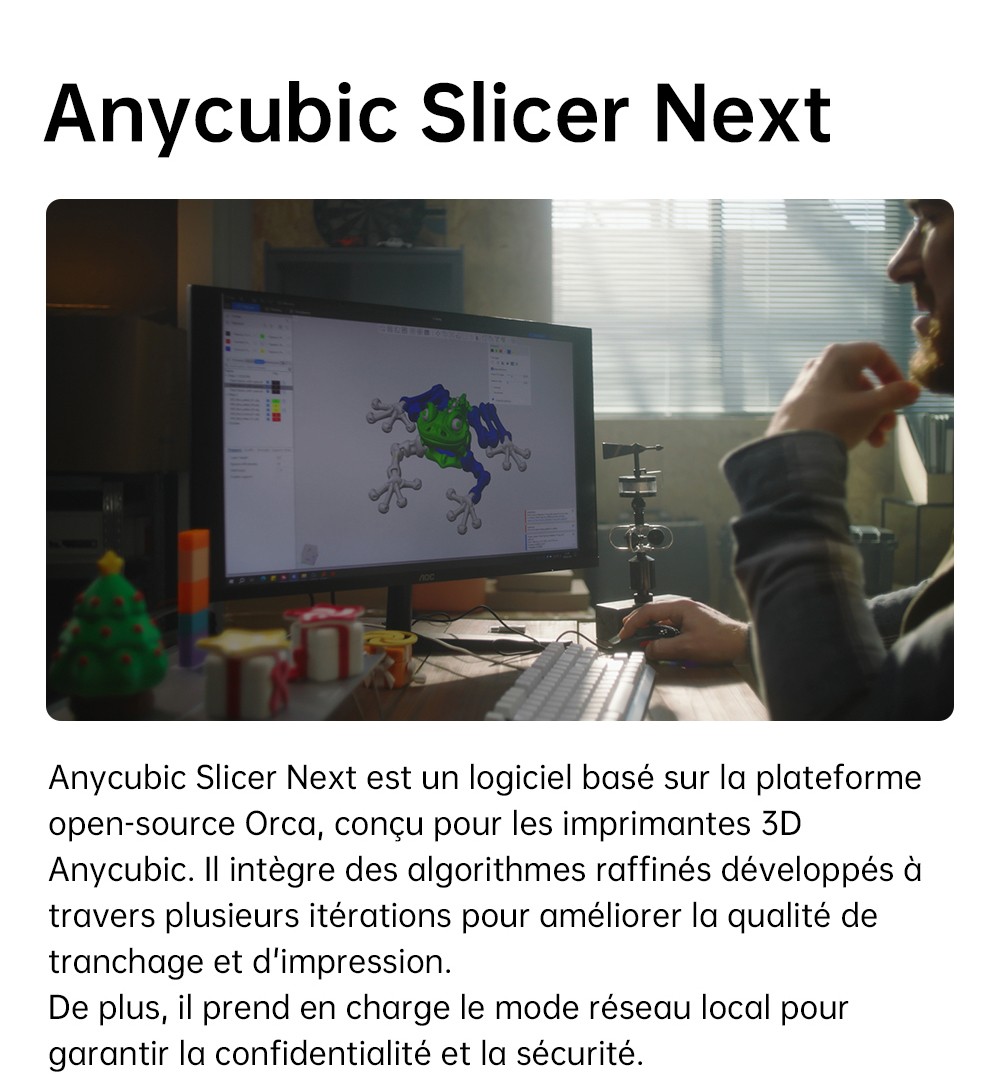 3D nyomtató Anycubic Kobra S1 kombináció, 8 élénk szín nyomtatása, ultragyors sebesség 600 mm/s, automatikus frissítés, 320 ° C nyomtatási fej, ultra-szituális 44 dB, CoreXy Construction, 250 x 250 x 250 mm