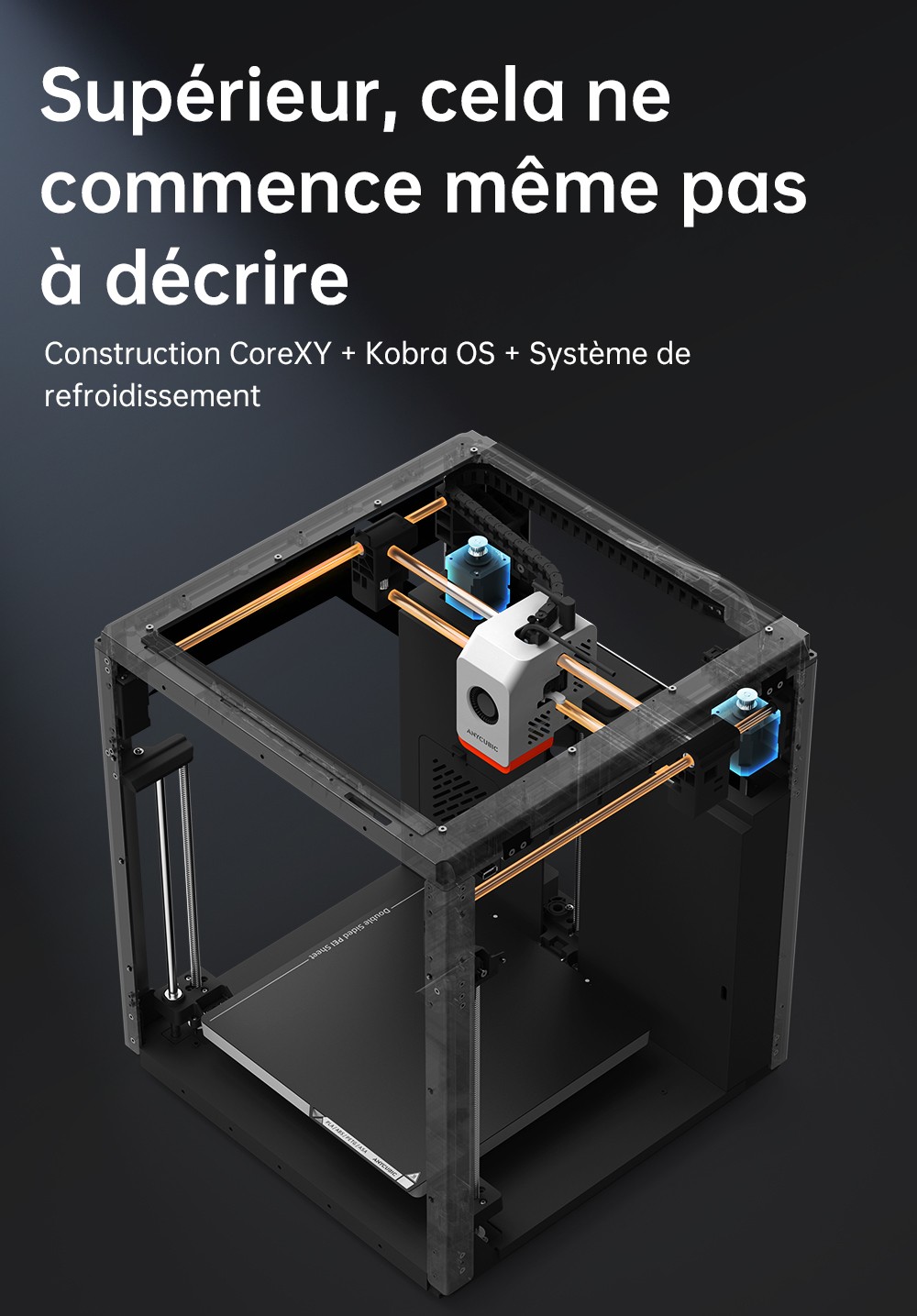 3D nyomtató Anycubic Kobra S1 kombináció, 8 élénk szín nyomtatása, ultragyors sebesség 600 mm/s, automatikus frissítés, 320 ° C nyomtatási fej, ultra-szituális 44 dB, CoreXy Construction, 250 x 250 x 250 mm