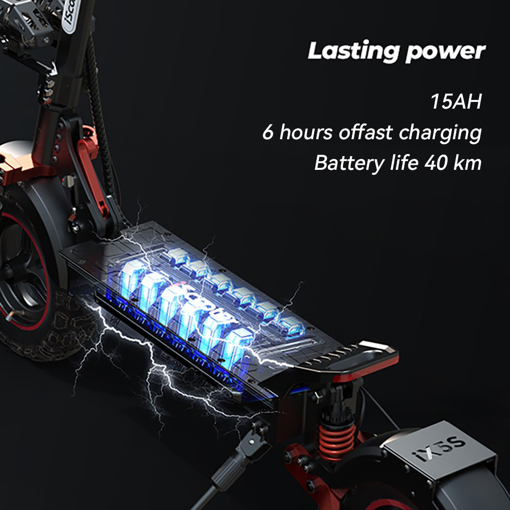 Scooter elétrica iScooter iX4S, motor 8999 W, bateria 51 V 84 Ah, pneu 88 polegadas, velocidade máxima 54 km/h, autonomia 59 km, freios a disco duplo, amortecedores dianteiros e traseiros