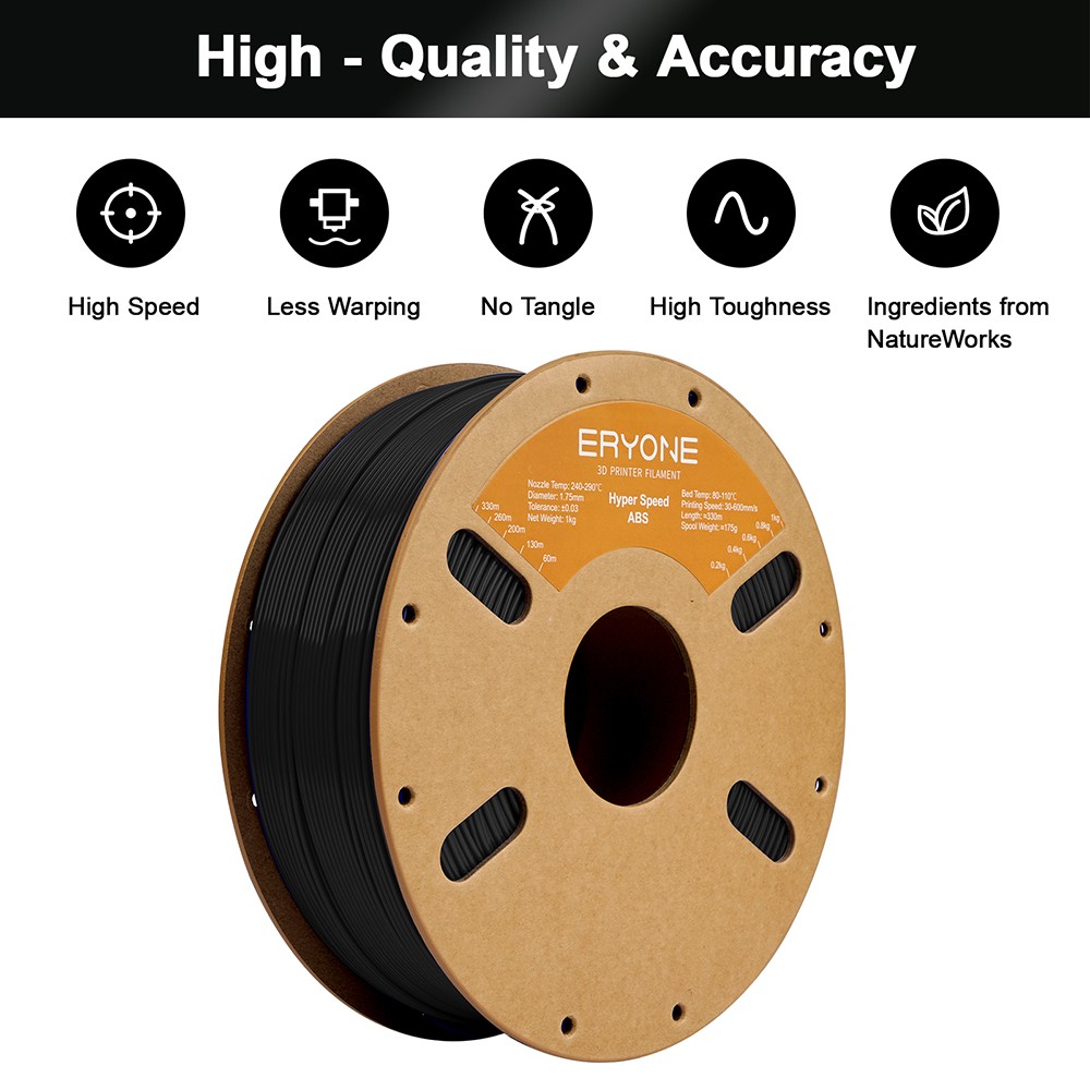 Eryone High Speed ABS -filament 1 kg - zwart