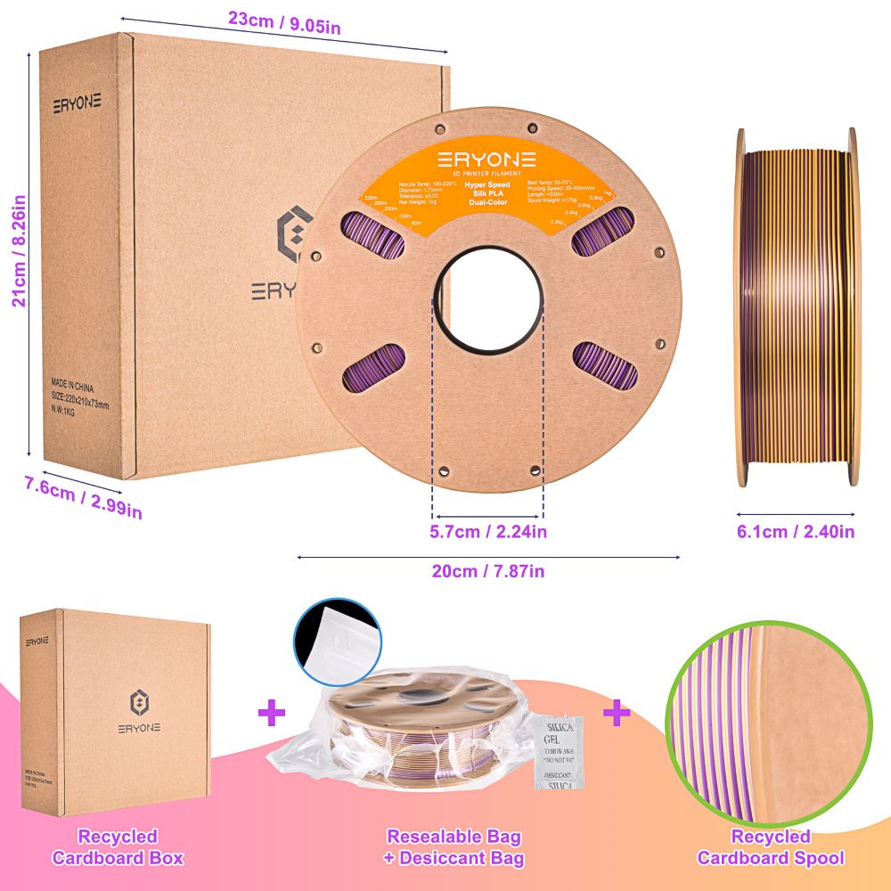 Eryone - Goud en paars hoog -speed bicolor vlak