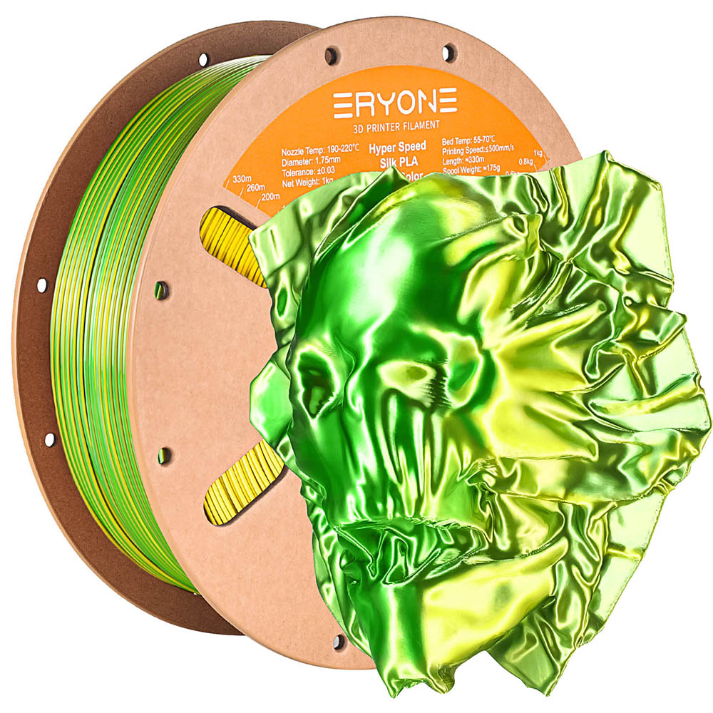 Bicolor PLA -gloeidraad in hoge snelheid eryone snelheid - groen en geel