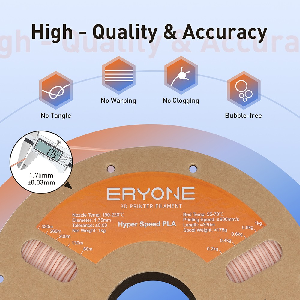 Filamento de comutação de alta velocidade Eryone 1 kg - cor da pele