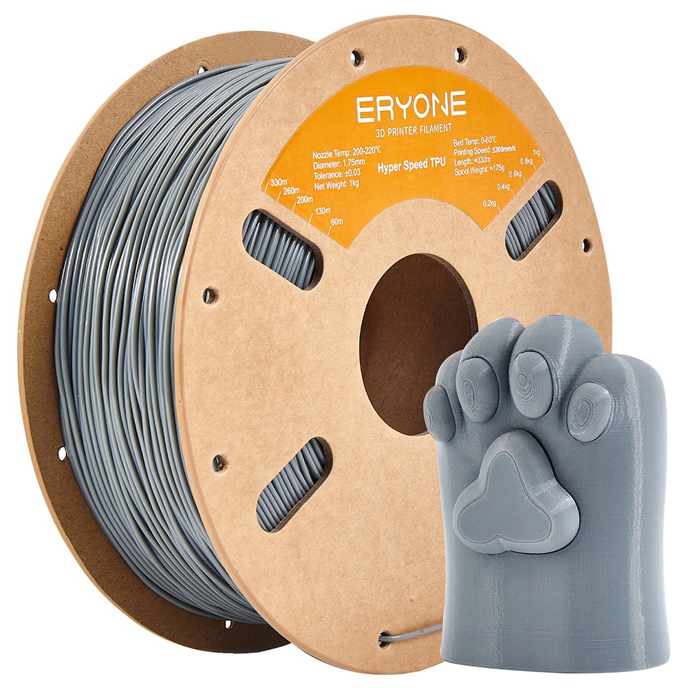 Filament TPU de mare viteză eryone 1 kg - gri