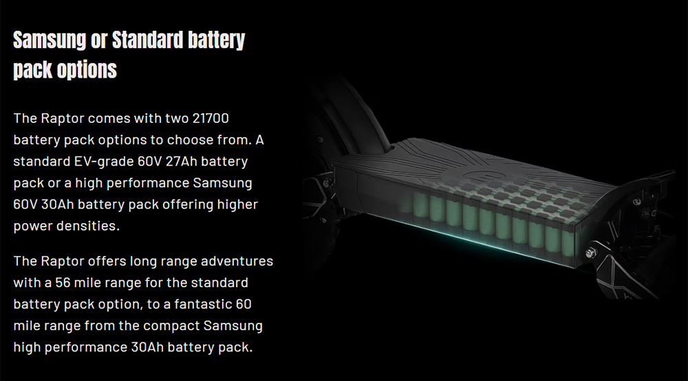 Trottinette électrique YUME Raptor, moteur 3000 W x 2, batterie 60 V 27 Ah, pneus de route 11 pouces, vitesse maximale 80 km/h, autonomie 90 km, freins hydrauliques + freins électriques, amortisseurs hydrauliques avant et arrière, écran LCD