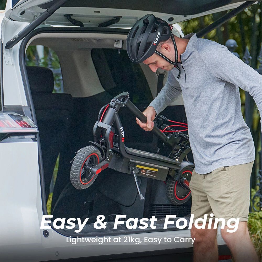 iScooter W8 Electric Scooter, 500W Motor, 48V 10.4Ah Battery, 9.3 Inch Tire, Max Speed ​​40km/h, Range 40km, Front Disc Brake + Rear Drum Brake, Double Shock Absorption, APP Control