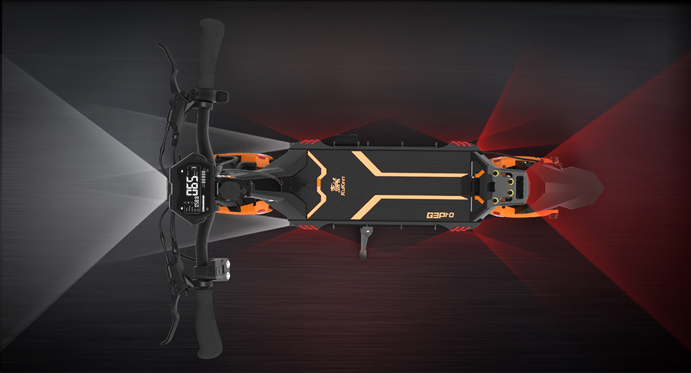 KuKirin G3 Pro 2024 Version 1200W*2 Motor terränggående elskoter 10 tums däck avtagbart batteri 52V 23,2Ah Räckvidd 80km Max hastighet 65km/h Dubbelt hydrauliskt stötdämparsystem IP54 Vattentät dubbel hydraulisk broms