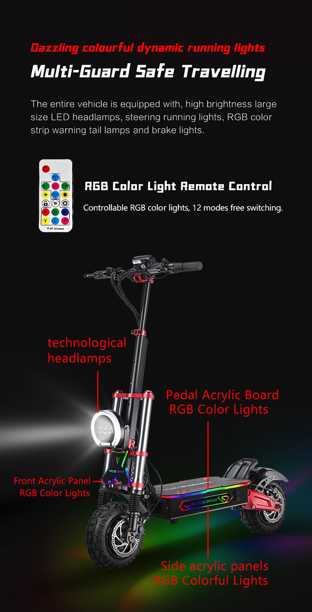 Scooter eléctrico BOYUEDA S5-11, motor 2*3000W, batería 60V 38AH, neumático de 11 pulgadas, velocidad máxima 85 km/h, alcance 120 km, frenos de disco hidráulicos dobles, amortiguador hidráulico, pantalla LCD