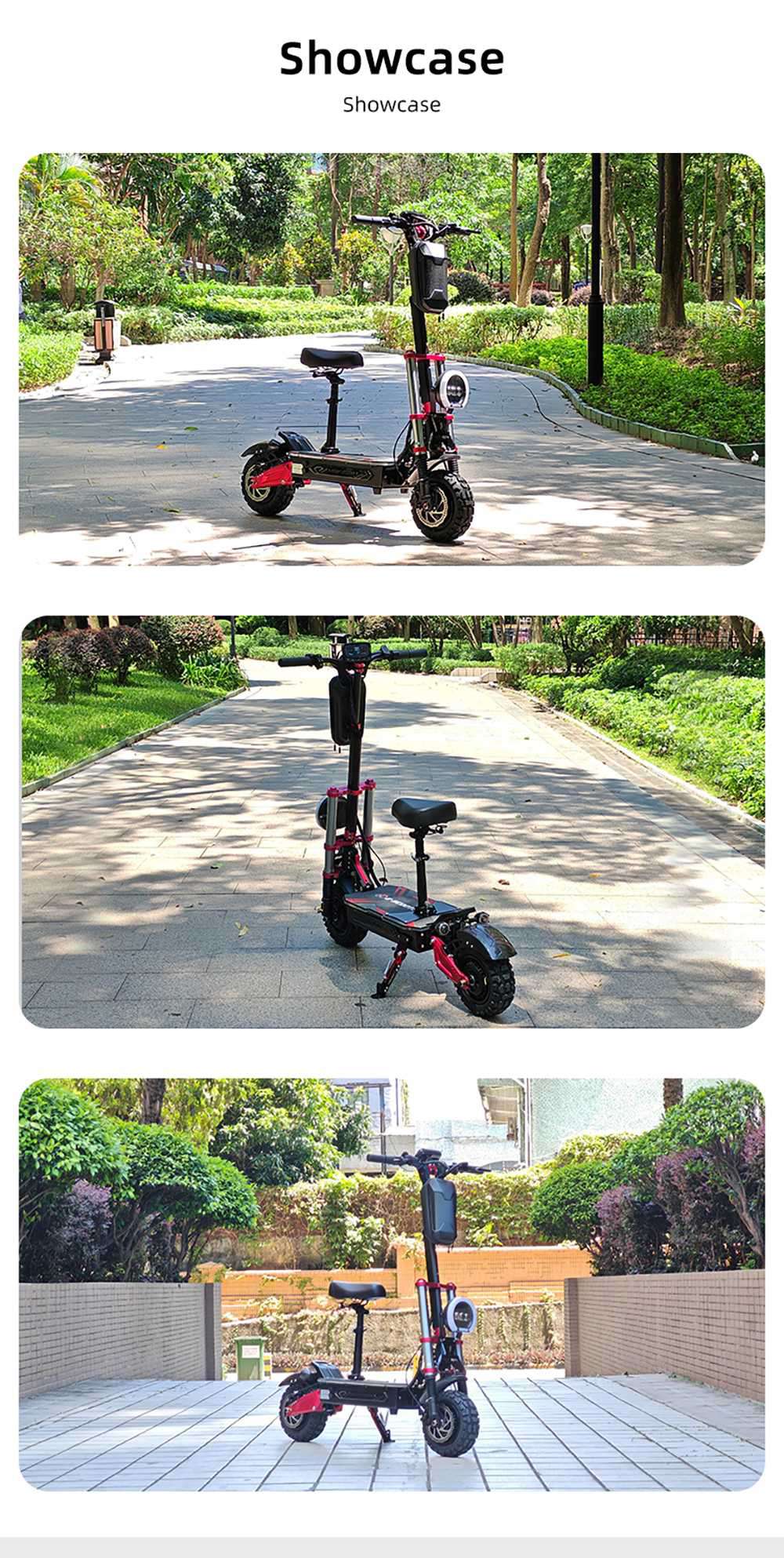 Scooter eléctrico BOYUEDA S5-11, motor 2*3000W, batería 60V 38AH, neumático de 11 pulgadas, velocidad máxima 85 km/h, alcance 120 km, frenos de disco hidráulicos dobles, amortiguador hidráulico, pantalla LCD
